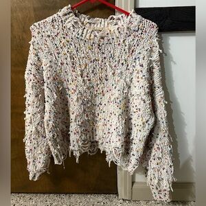 Distressed Confetti Anthropology POL Knit Sweater